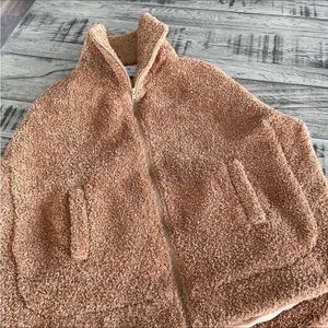 Dudley Stephens | EUC Sherpa Fleece Zip Poncho Popover, Small